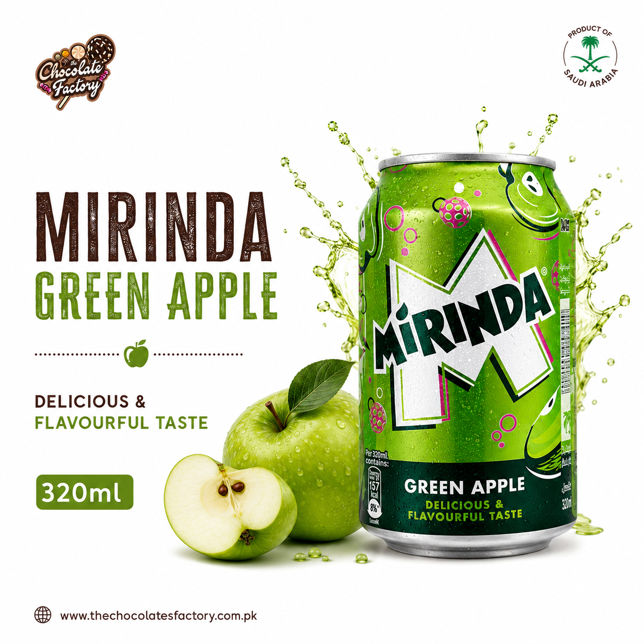 Mirinda Green Apple 320ml (Made in Saudi Arabia)