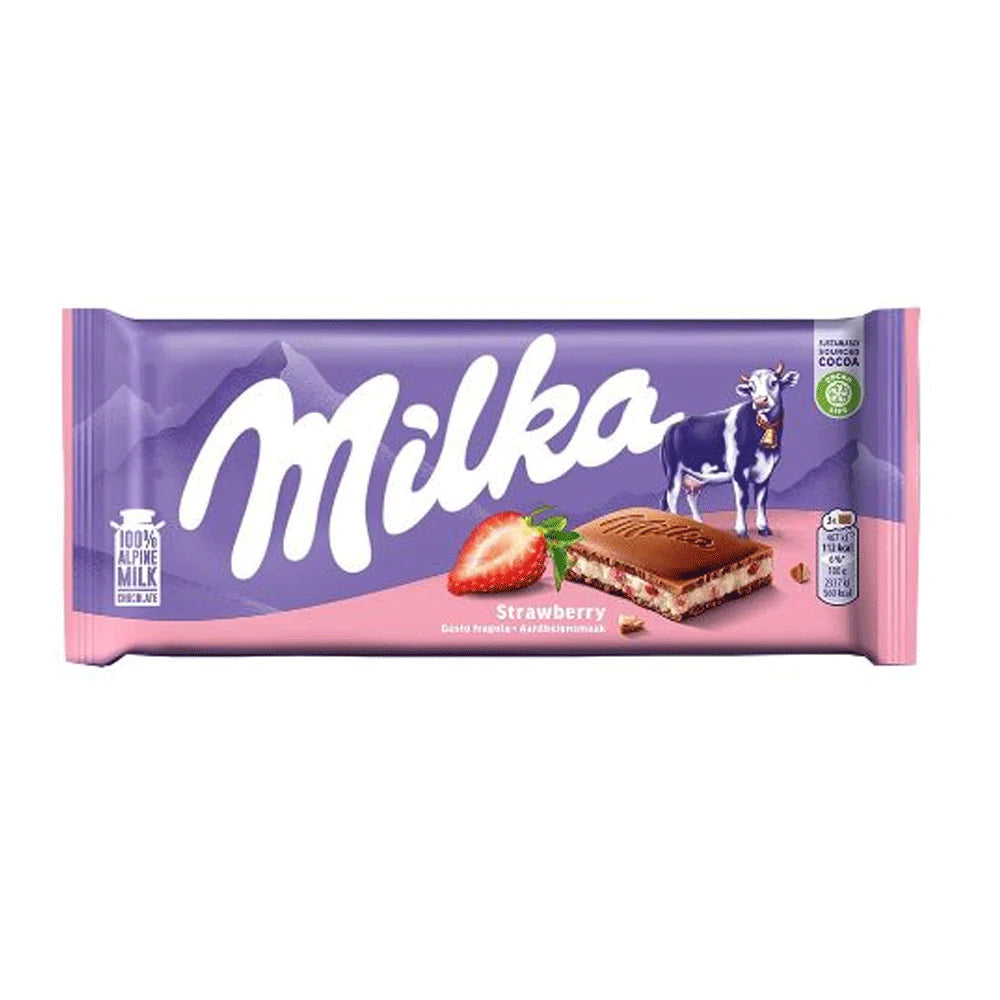 Milka Strawberry Yoghurt Chocolate Bar 100g
