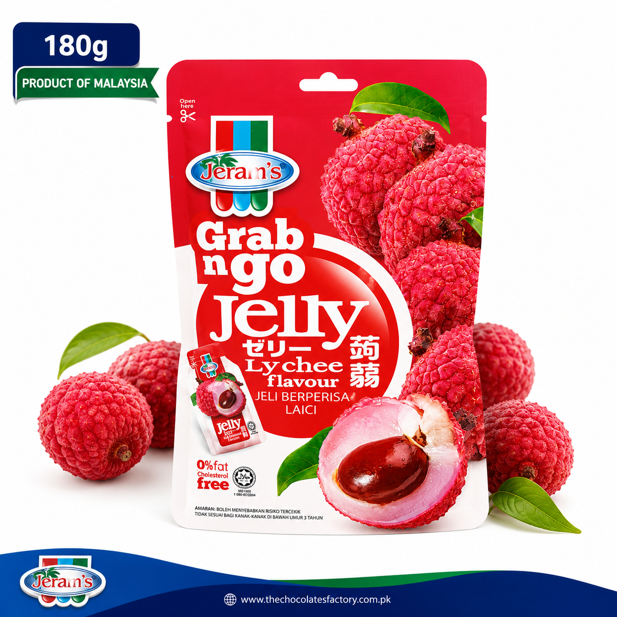 Jeram’s Grab n Go Lychee Flavoured Jelly 180g