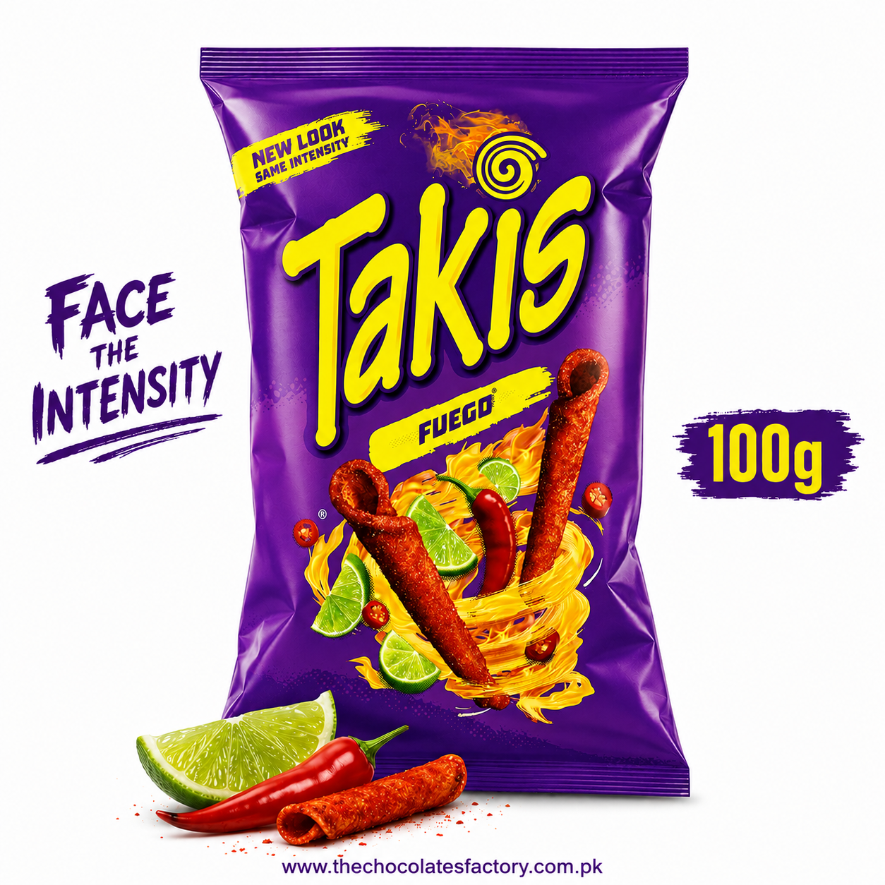 TAKIS FUEGO TORTILLA CHIPS HOT CHILLI &LIME 56GM ( Made in USA)