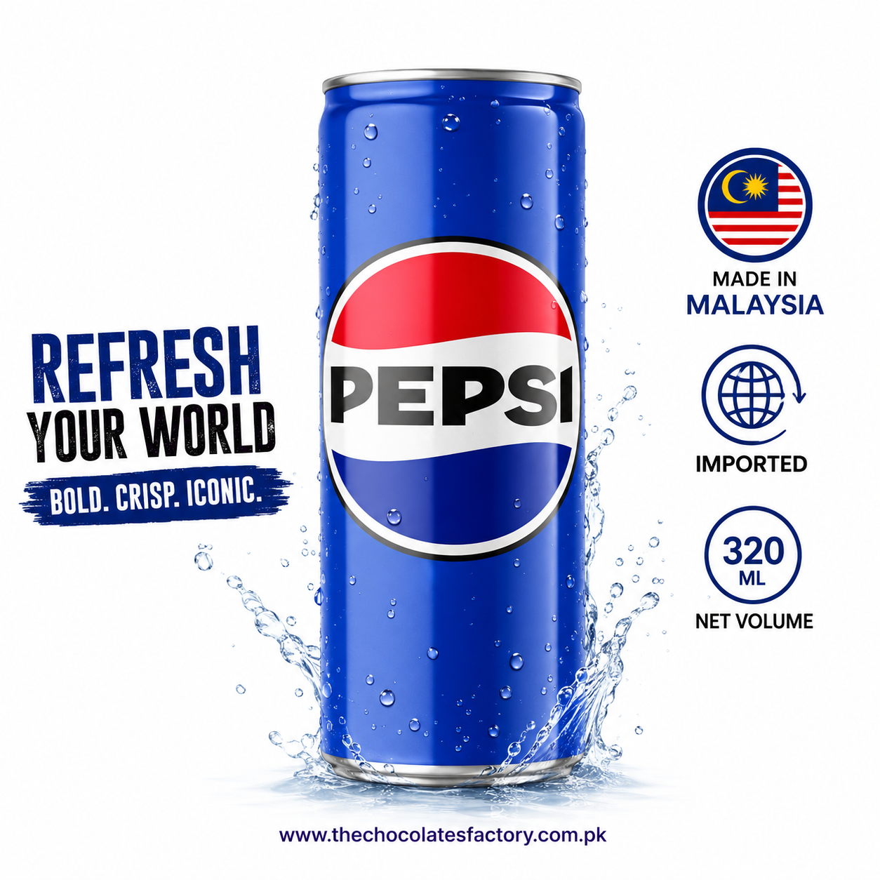 Pepsi Original 320mL – Classic Refreshing Soft Drink | Malaysia Import
